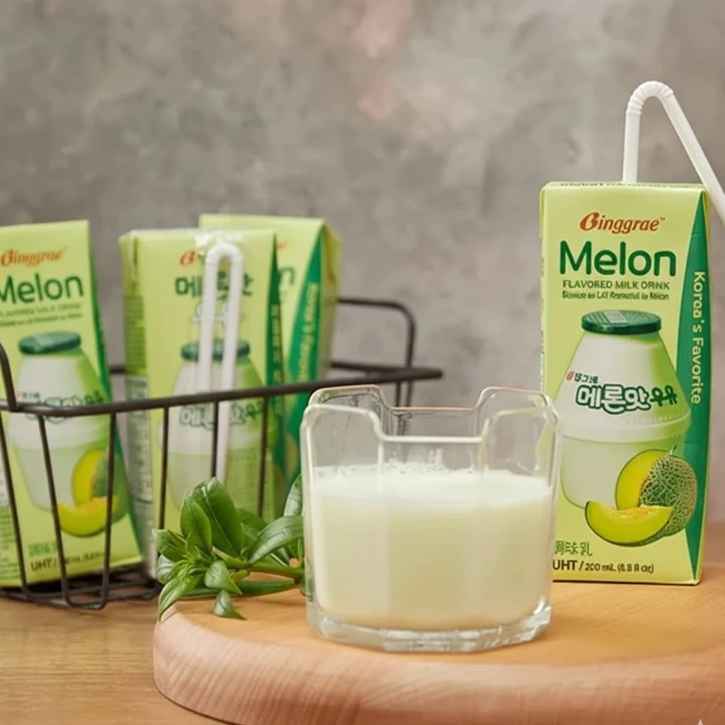 Binggrae Melon Milk Leche Coreana De Melon 03 Binggrae Melon Milk 200ml – Leche Coreana de Melón