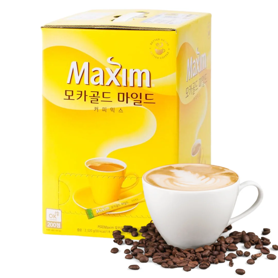Café Maxim Gold Mild 100 Sachets – Café Coreano Instantáneo