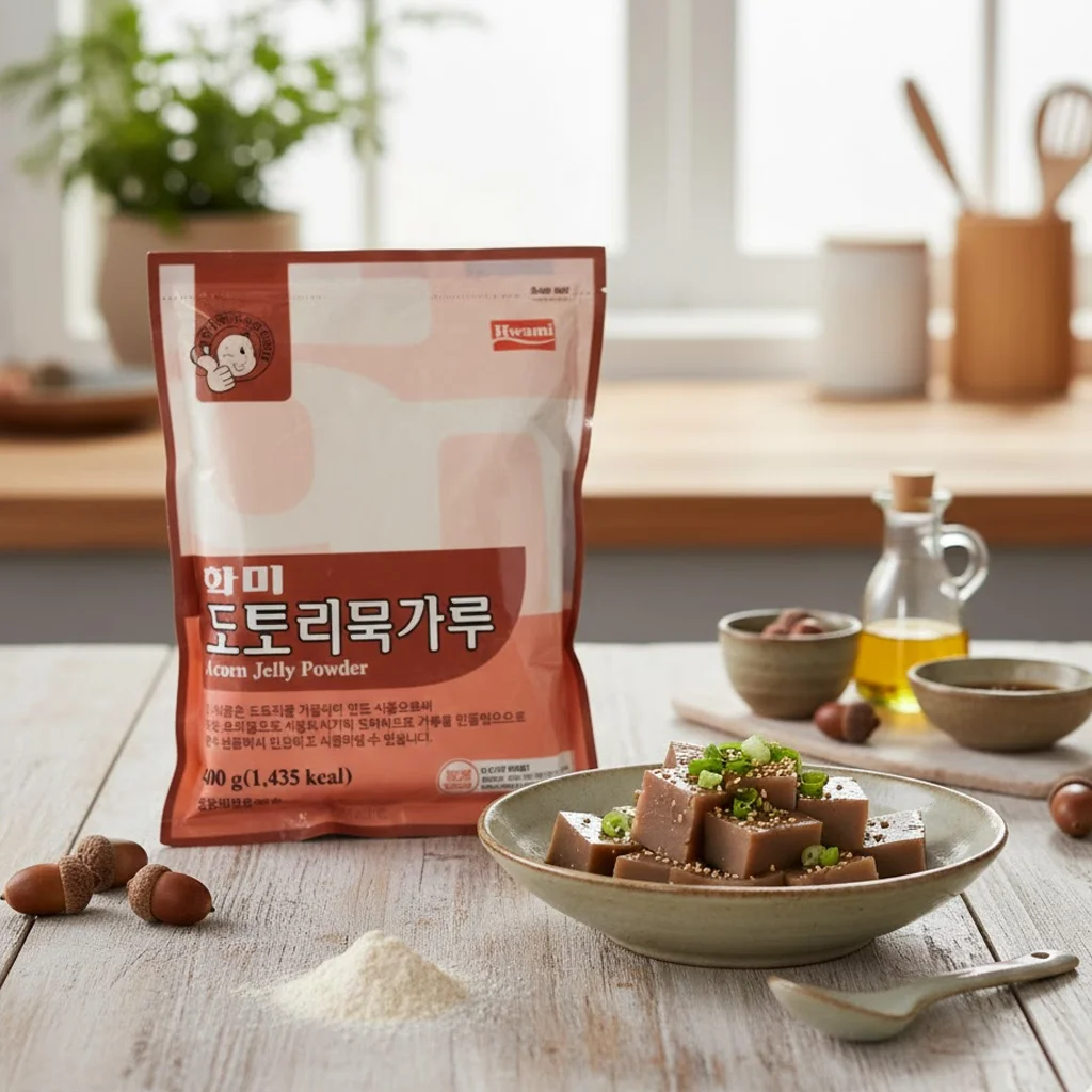 Harina Bellota Coreana Hwami 400g 02 Harina de Bellota Coreana Hwami 400g – Para Dotori Muk y Recetas Coreanas