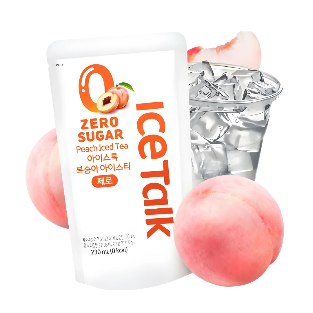 Ice Talk Peach Zero 230ml – Bebida Coreana de Durazno Sin Azúcar