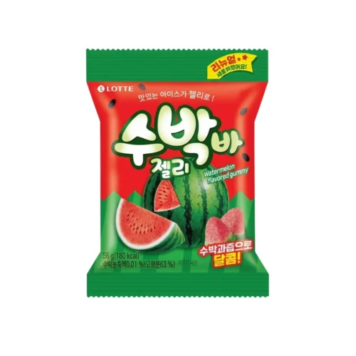 Lotte Watermelon Jelly 56g – Gomitas Coreanas de Sandía