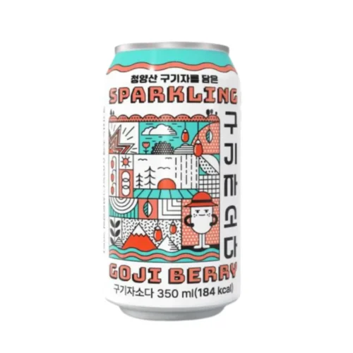 Bebida Sparkling Goji Berry Coreana (구기자소다) – Soda Gasificada de Baya Goji de Cheongyang 350ml