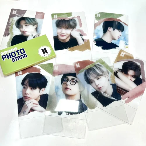 BTS Clear Photo Stand Set – Set de Soportes Acrílicos con Fotos Oficiales de Integrantes BTS