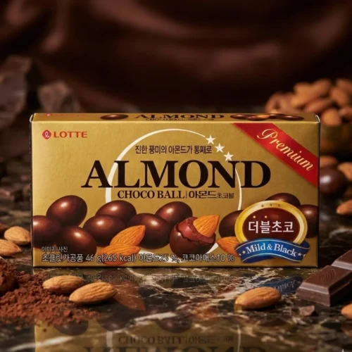 Lotte Almond Choco Ball Doble Chocolate Mild & Black – Almendras Coreanas con Doble Cobertura de Chocolate