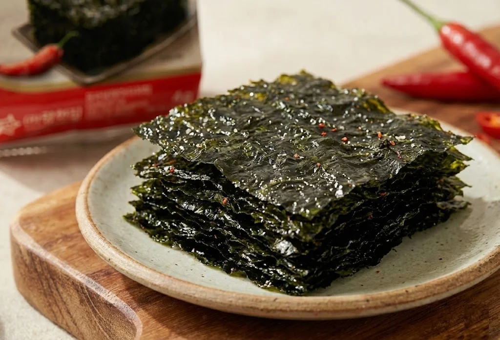 Snack Alga Coreana Picante Kimnori Gwangcheon Pack 3 04 Snack de Alga Coreana Picante Kimnori Gwangcheon – Pack 3 Unidades | Gim Premium Tostado Picante