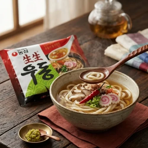 Udon Instantáneo Nongshim Saengsaeng Udon – Fideos Udon Coreanos con Caldo de Bonito y Alga